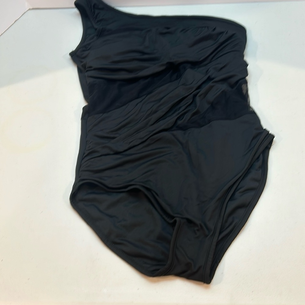 Black one shoulder swimsuit